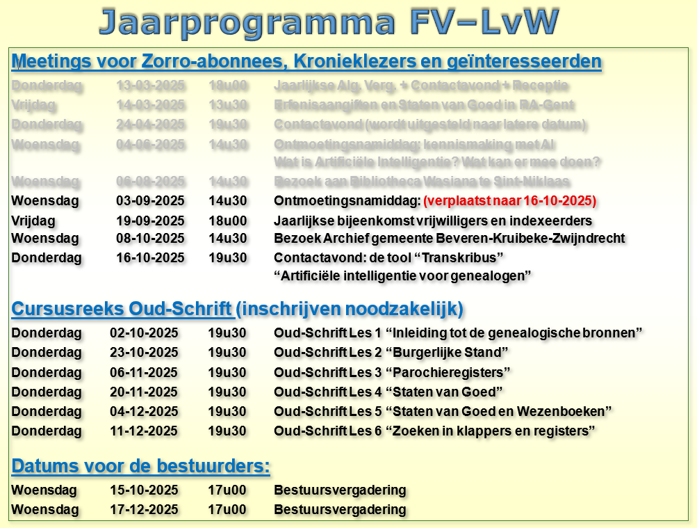 Jaarprogramma 2025